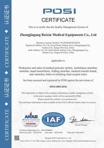चीन Zhangjiagang Ruixin Medical Equipment Co., Ltd. प्रमाणपत्र
